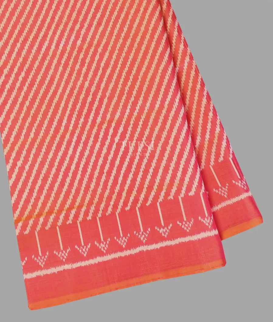Orangish Pink Patola Silk Saree T604300-image