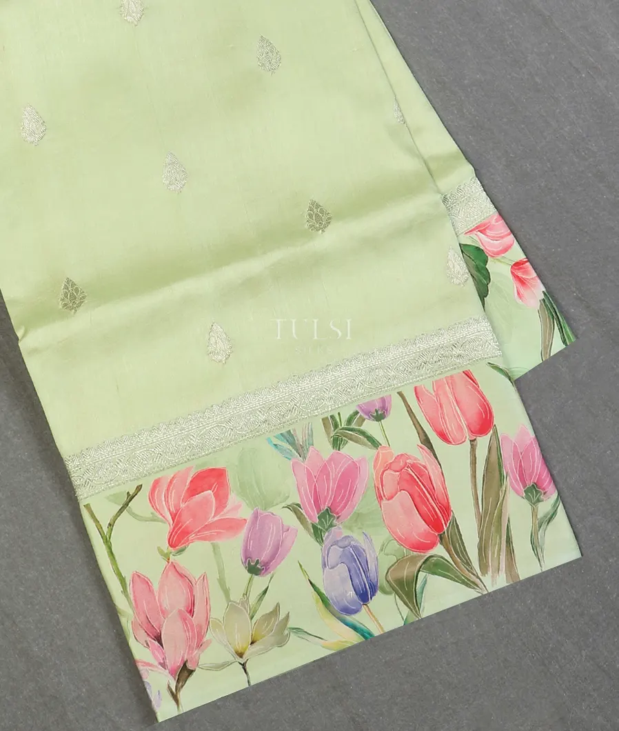 Light Green Banaras Kathan Silk Saree T604831-image
