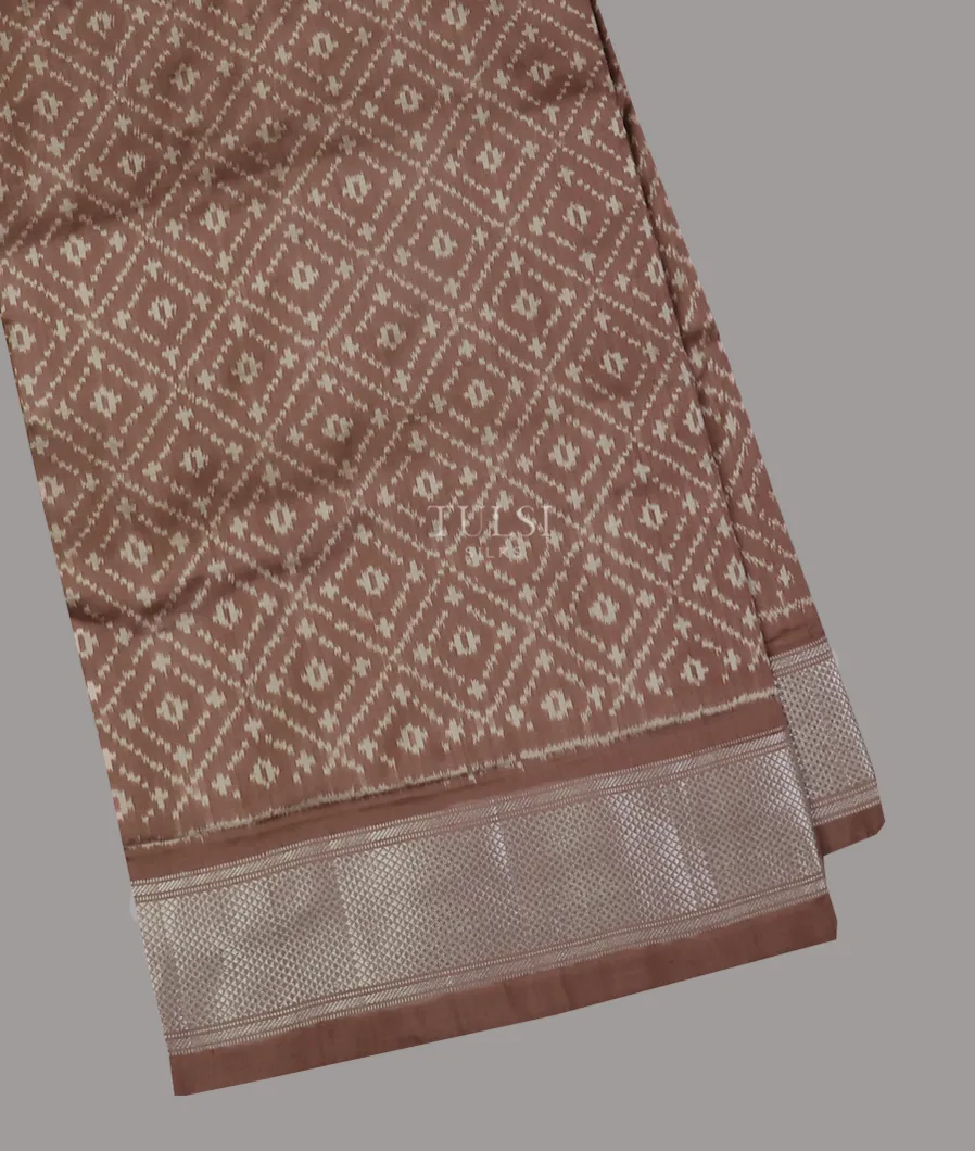 Brown Ikat Silk Saree T603486-image