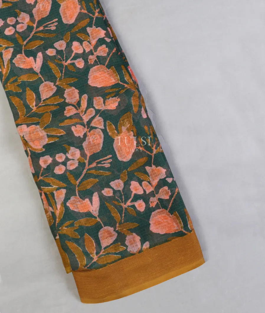Peacock Blue Kota Cotton Saree T587983-image