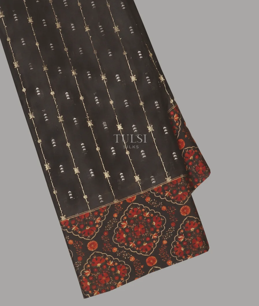 Black Mysore Crepe Silk Saree T603691-image