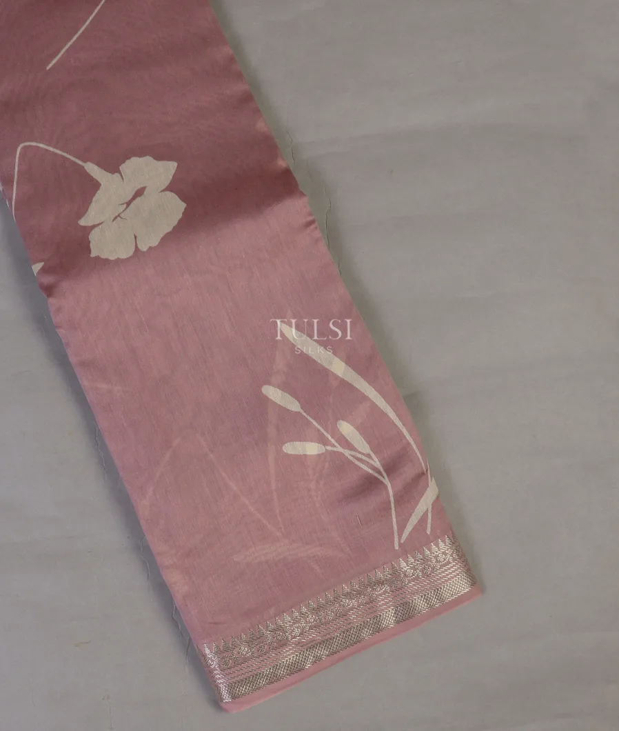 Dusty Rose Soft Printed Cotton Saree T605605-image