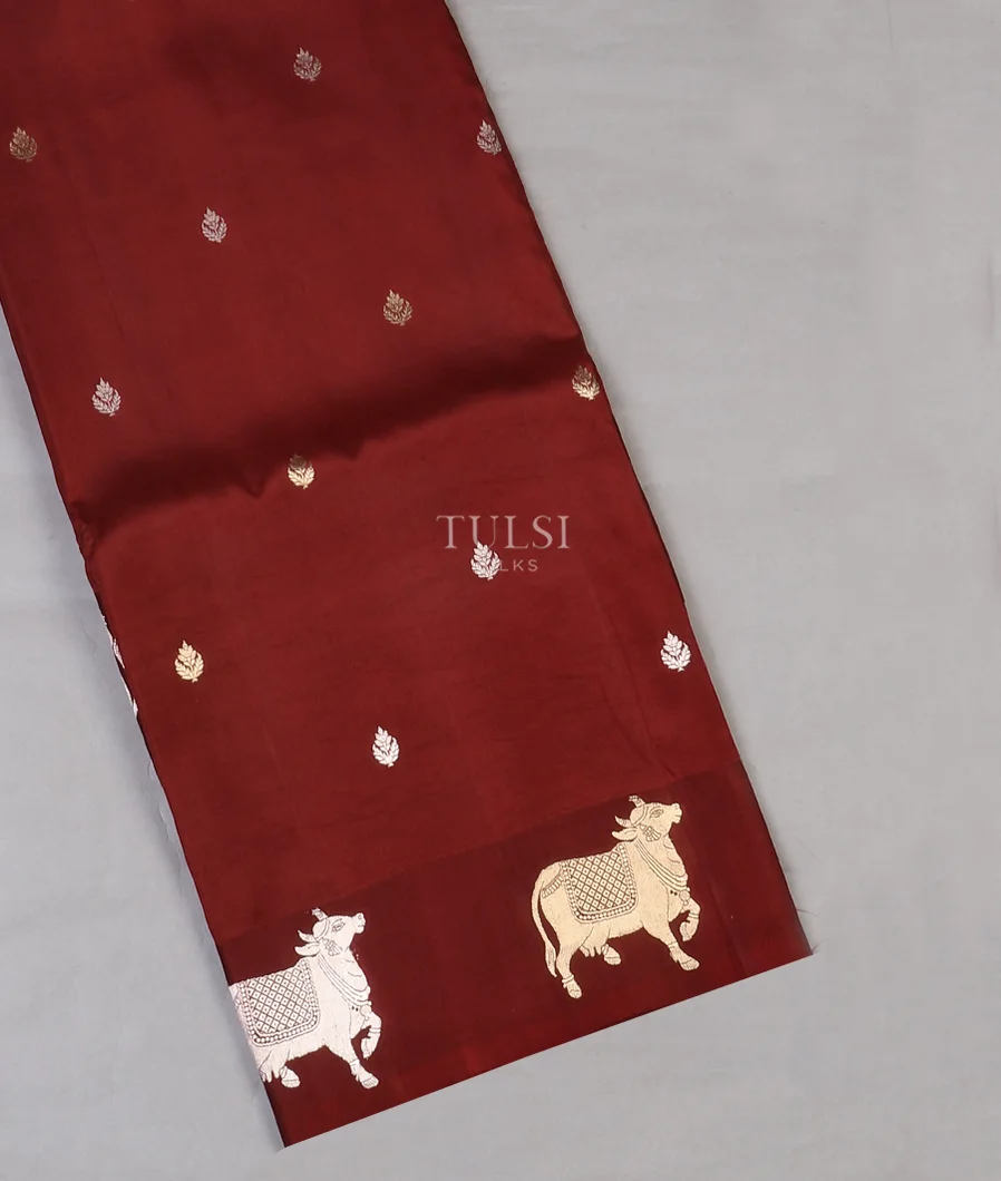 Maroon Banaras Silk Saree T602373-image