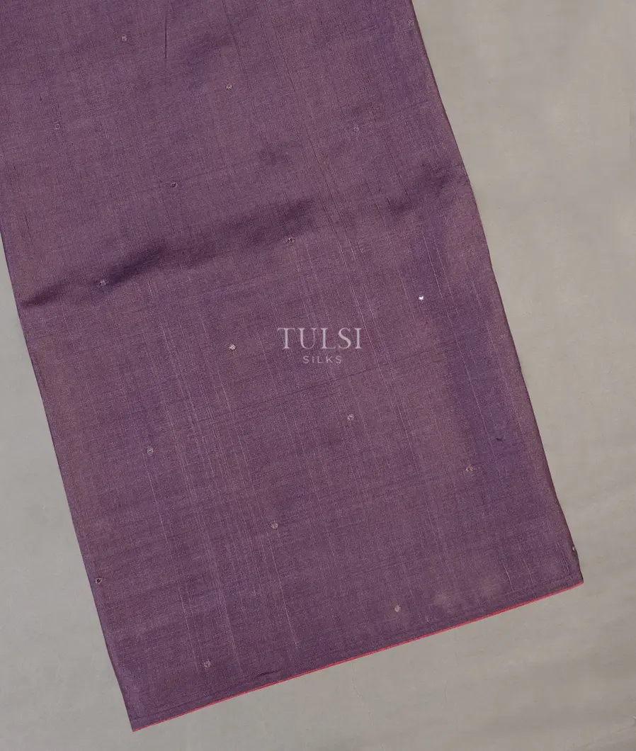 Purple Tussar Embroidery Saree T587467-image