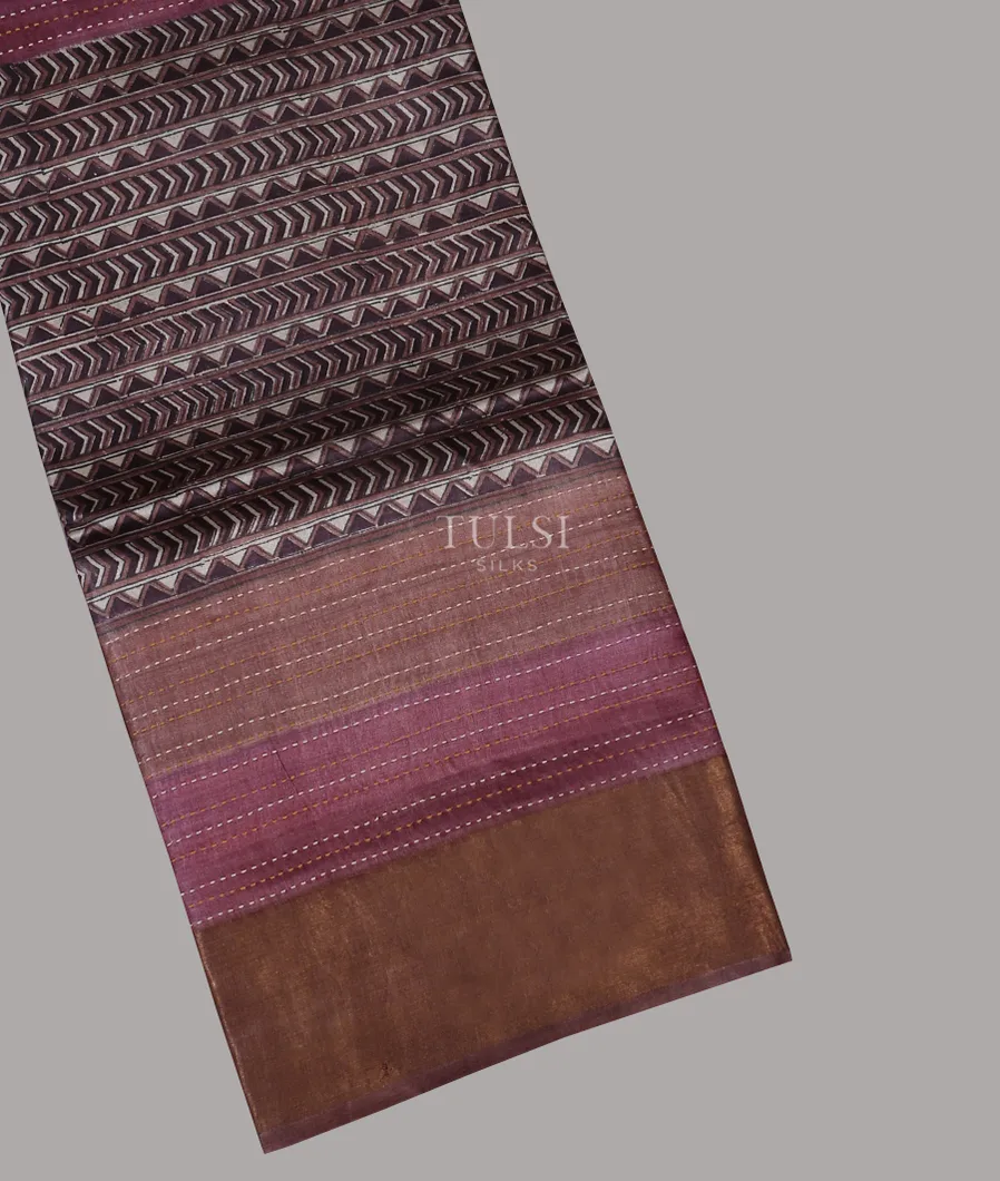 Multicolour Tussar Printed Saree T602808-image