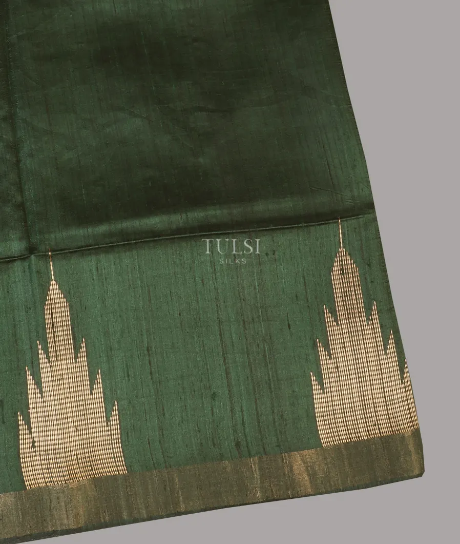 Green Tussar Printed Saree T604979-image