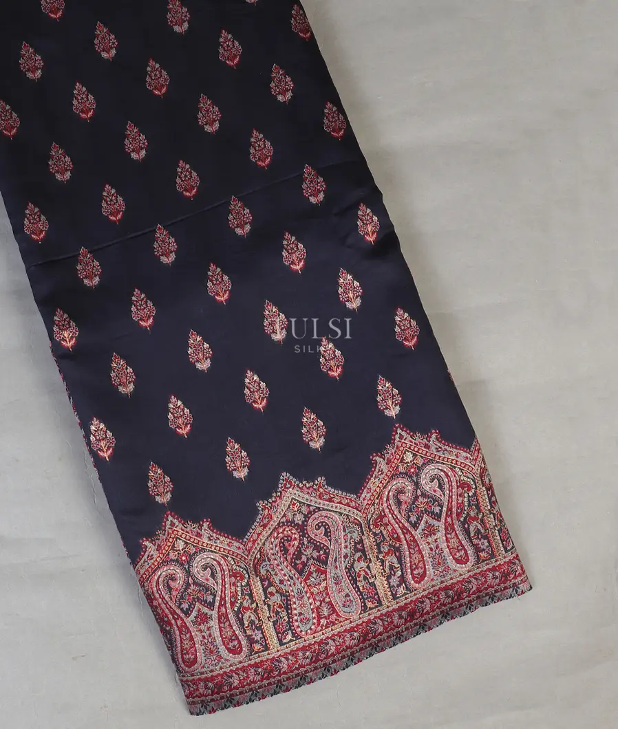 Bluish Black Kashmir Kani Silk Saree T603917-image