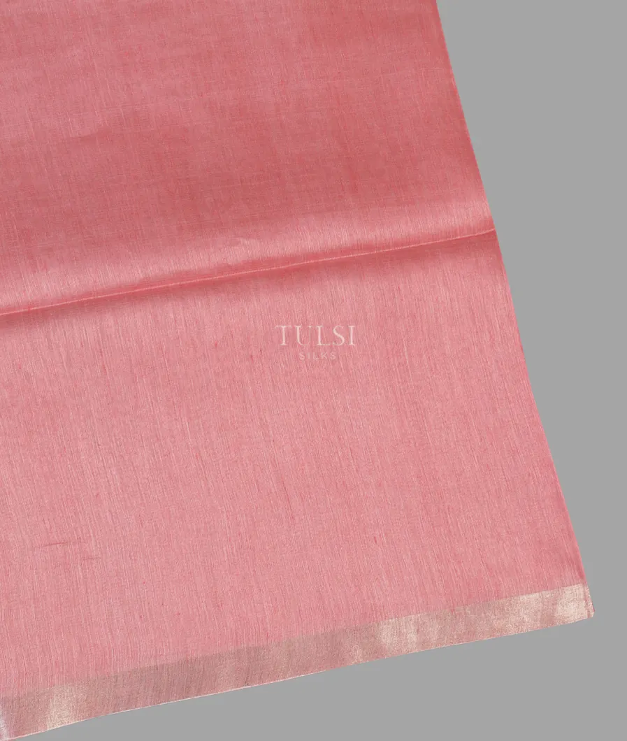 Pink Linen Printed Saree T604198-image