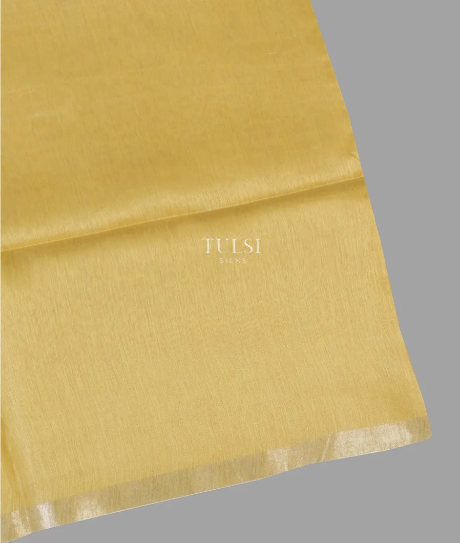 Yellow Linen Printed Saree T604200-image