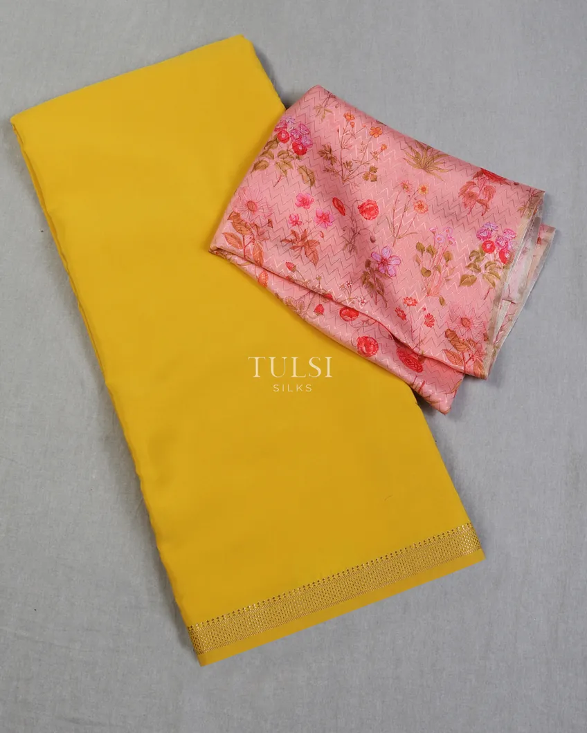 Yellow Mysore Silk Saree T603833-image