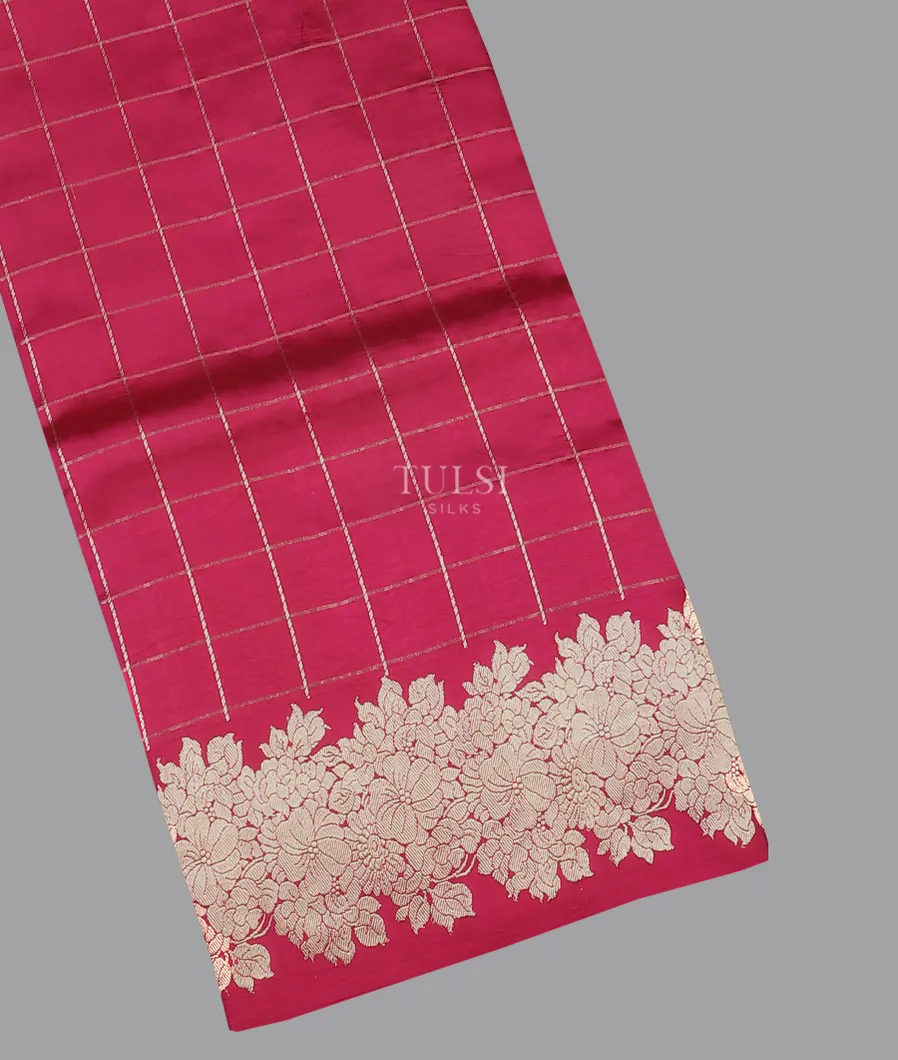Magenta Banaras Silk Saree T604368-image
