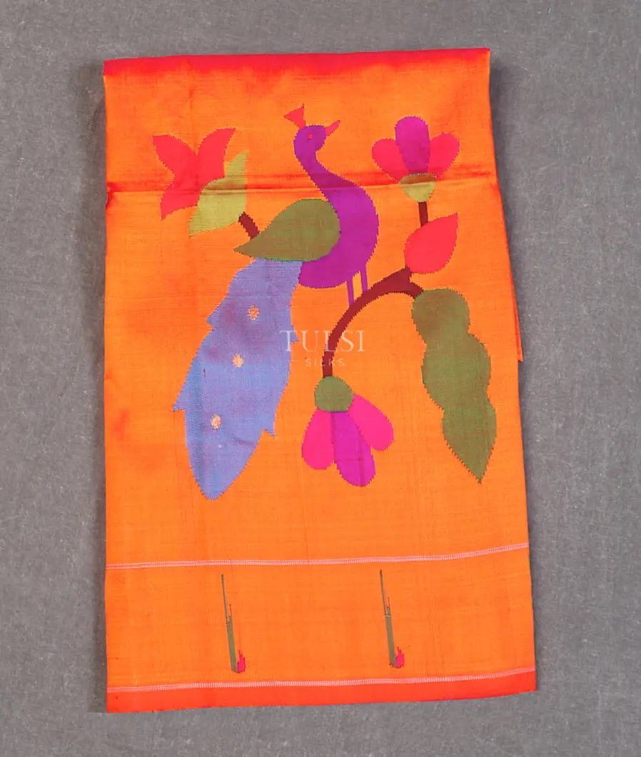 Orange Paithani Silk Blouse T606261-image