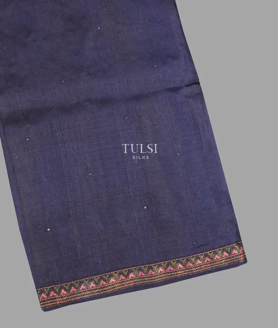 Blue Tussar Embroidery Saree T600972-image