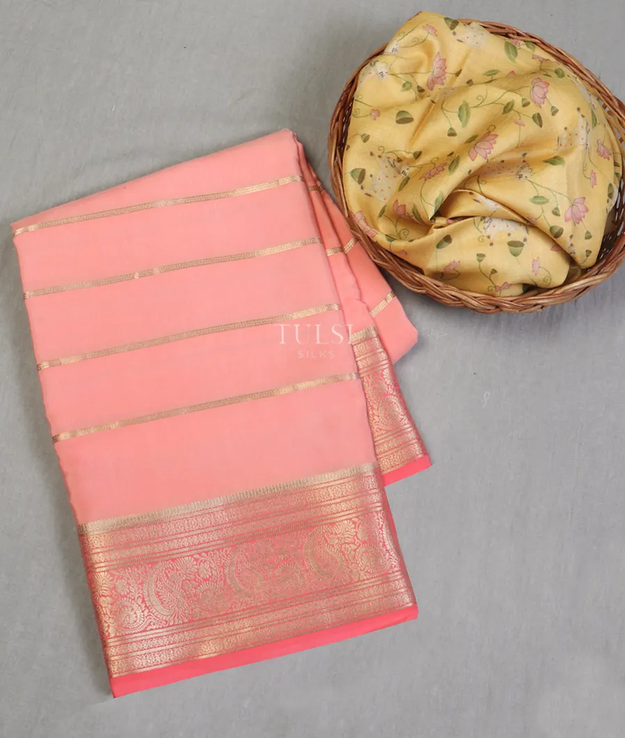 Pink Mysore Crepe Silk Saree T605254-image