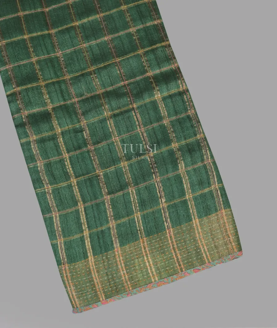 Green Woven Tussar Saree T553443-image