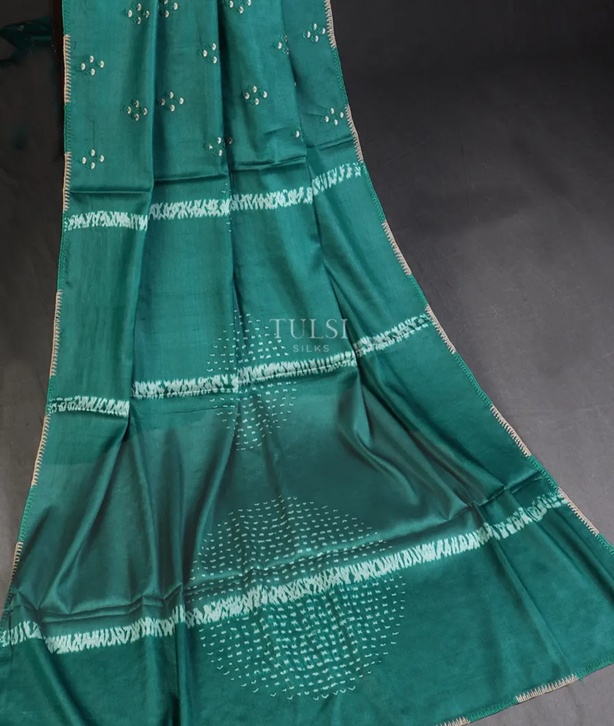 greenish-blue-tussar-embroidery-saree-t606304-t606304-b
