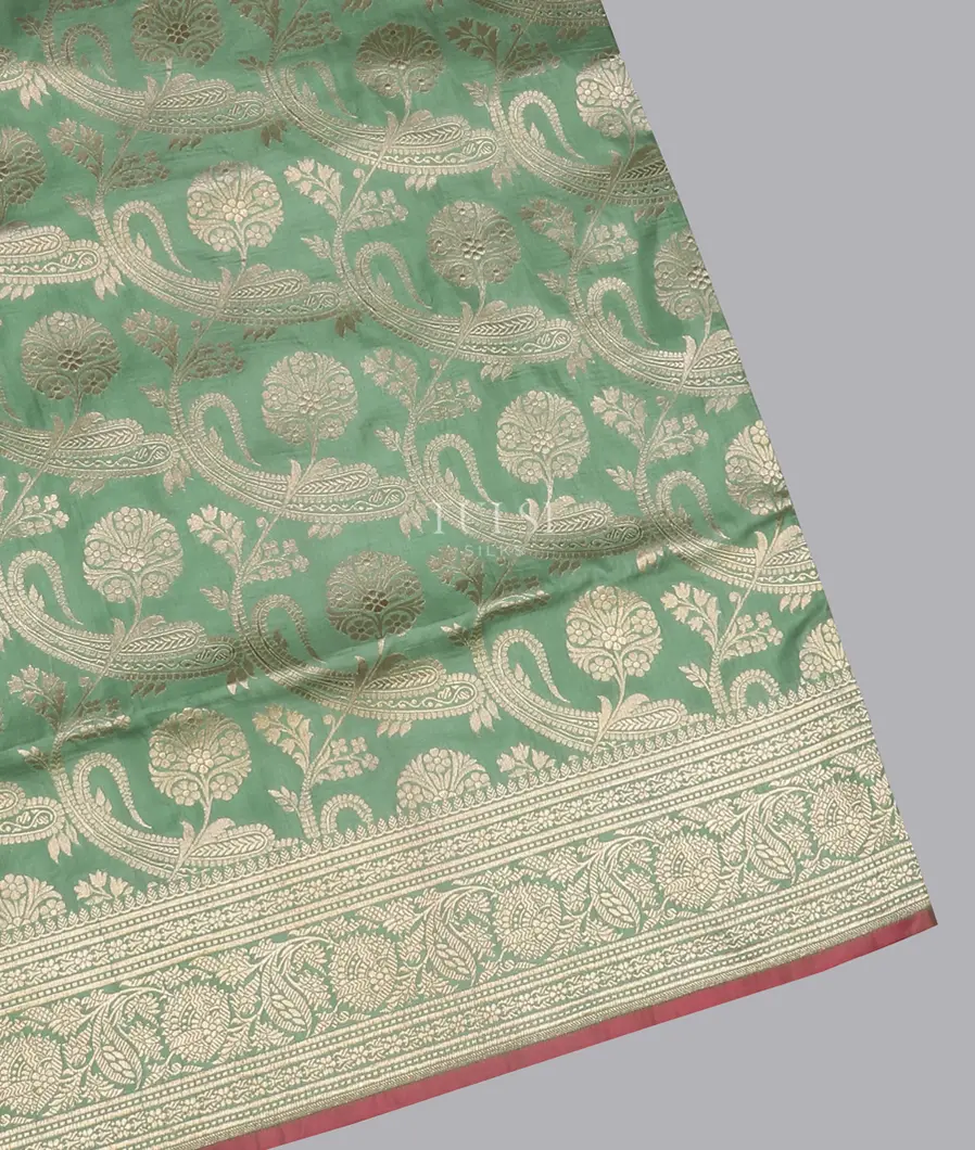 Green Banaras Silk Saree T594119-image