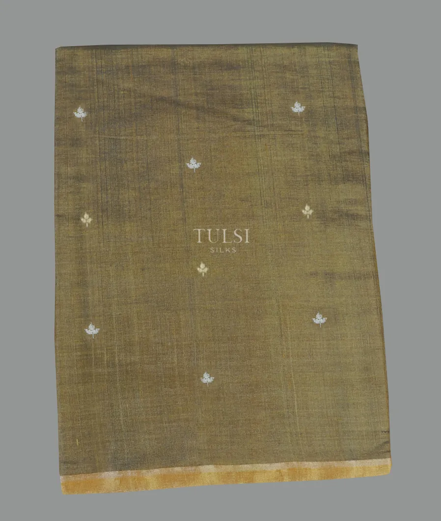 Khaki Green Woven Tussar Saree T606632-image