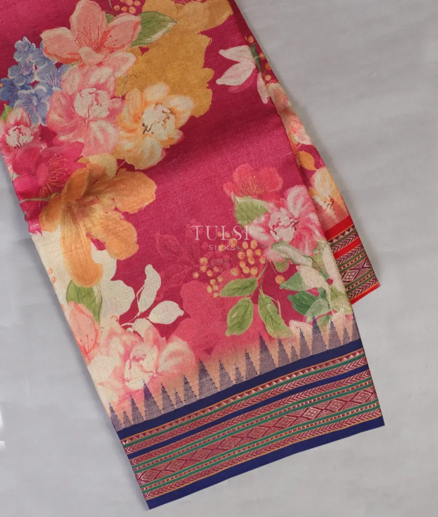 Dark Pink Vidarbha Tussar Saree T571008-image