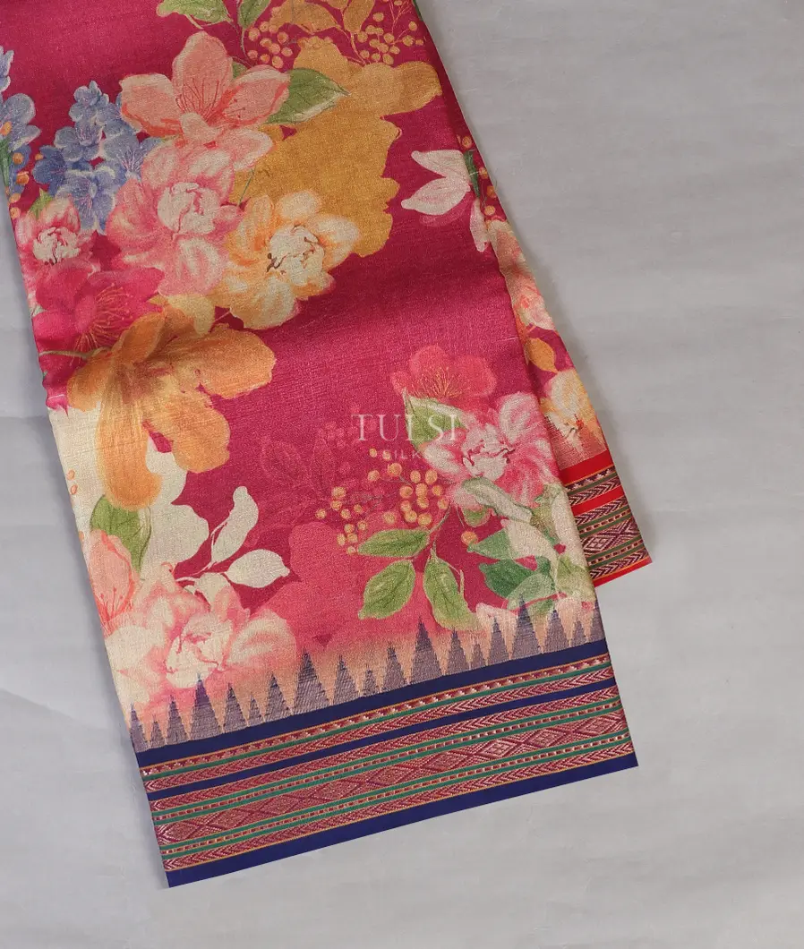 Dark Pink Vidarbha Tussar Saree T571008-1-image