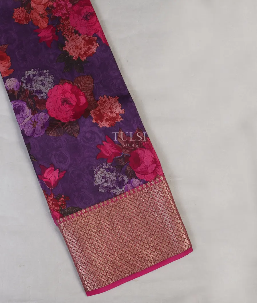 Purple Chaniya Silk Saree T605838-image