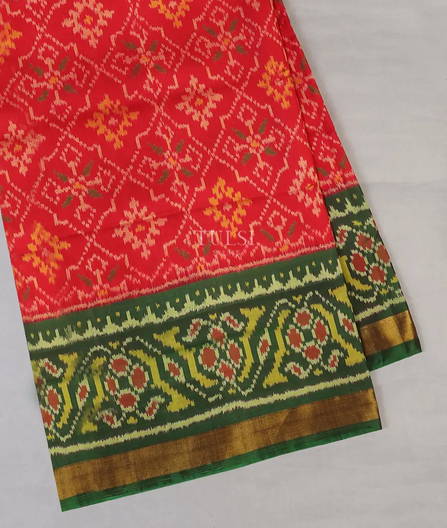 Red Patola Silk Saree T537100-image