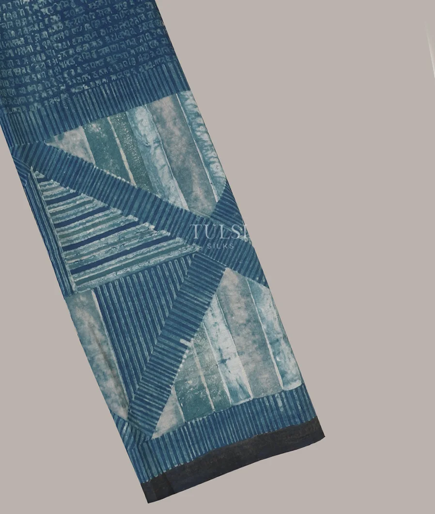 Blue Ajrakh Silk Saree T572482-1-image