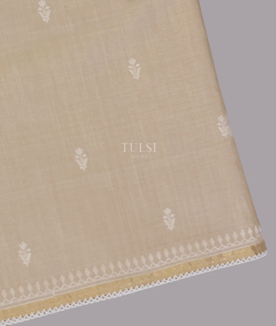 Light Beige Tussar Embroidery Saree T607099-image