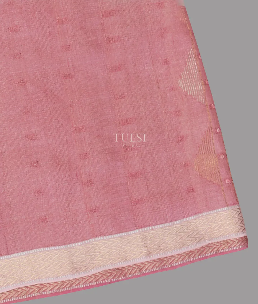 Pink Handwoven Tissue Tussar Saree T604799-image