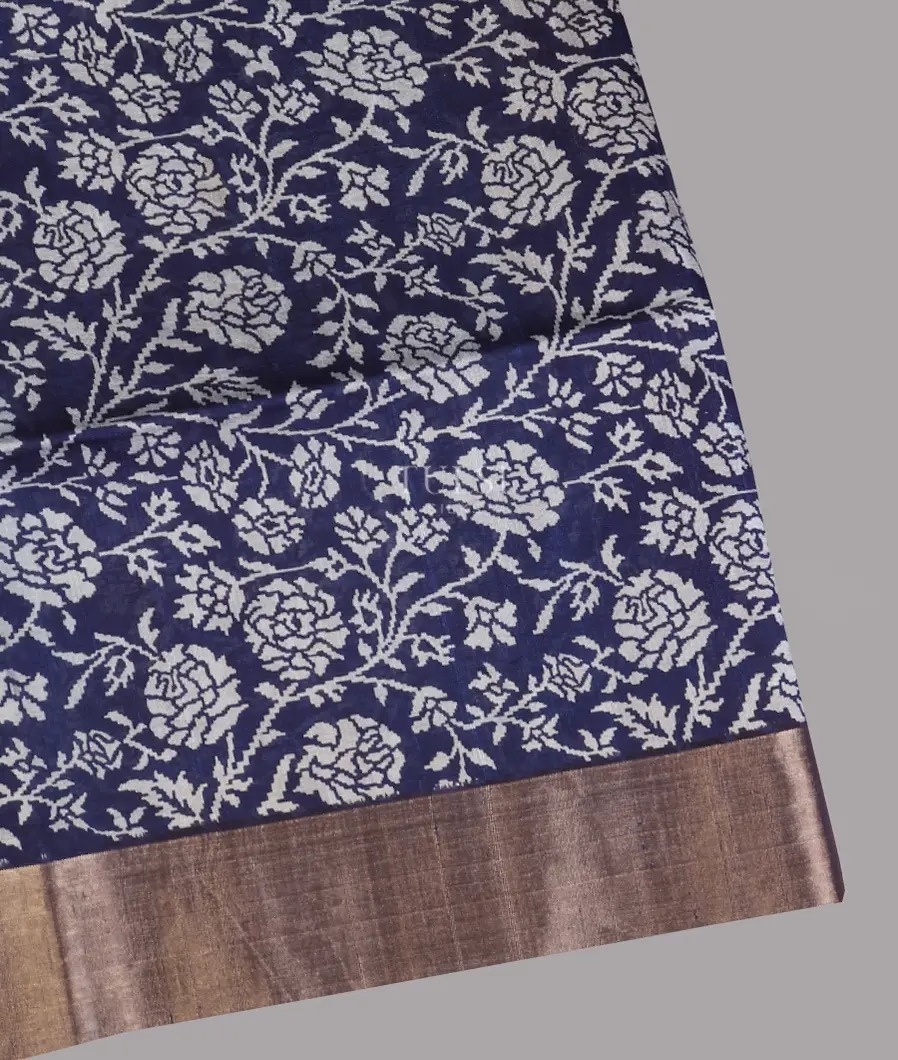 Blue Tussar Printed Saree T597498-image