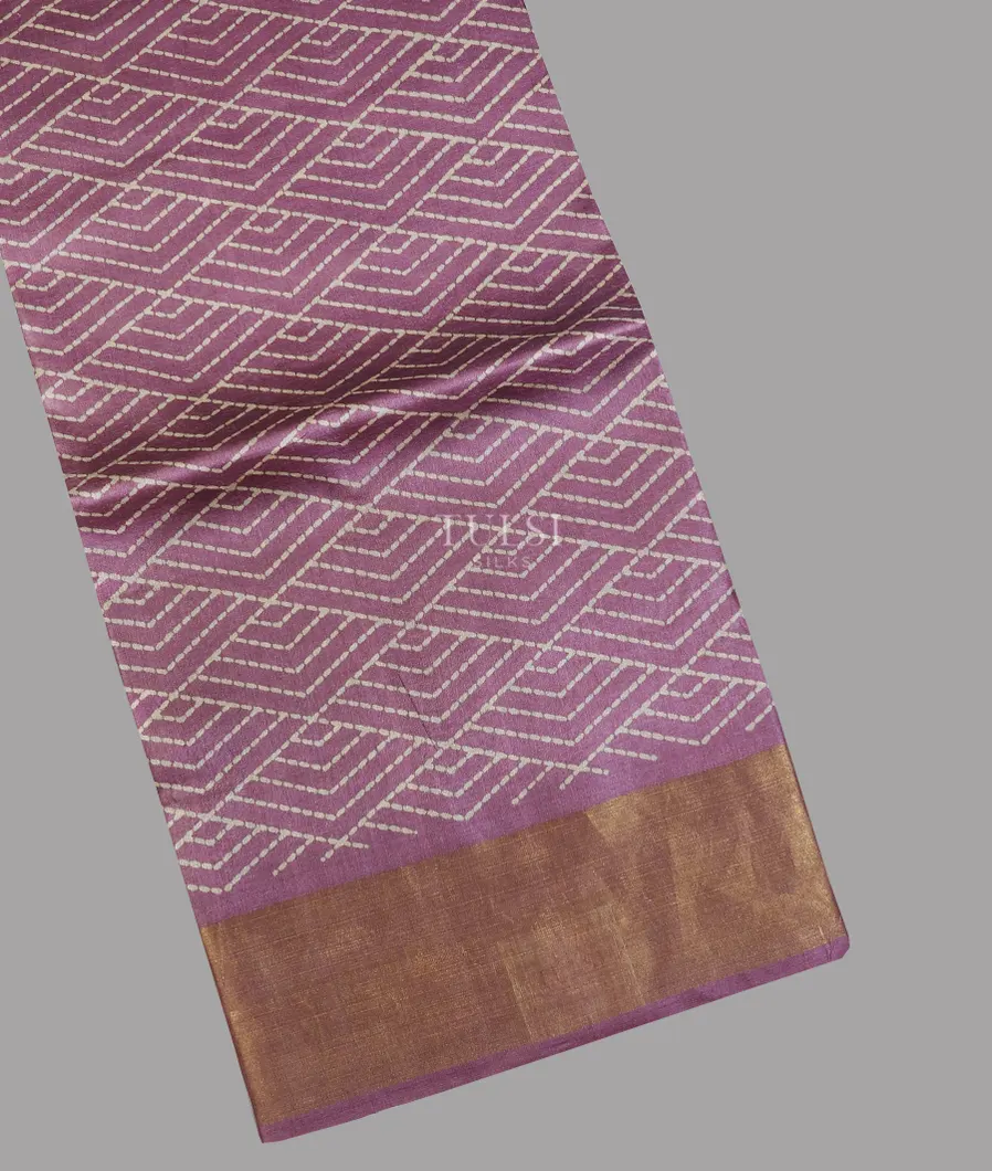 Purple Tussar Printed Saree T602755-image