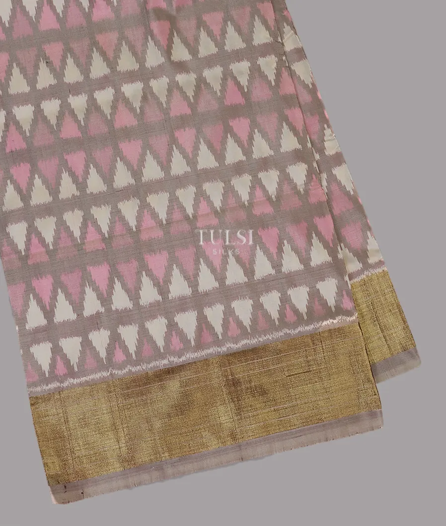 Grey Ikat Silk Saree T577008-image