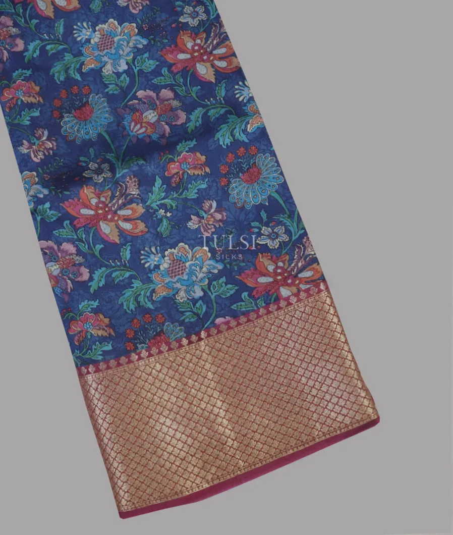 Blue Chaniya Silk Saree T605813-image
