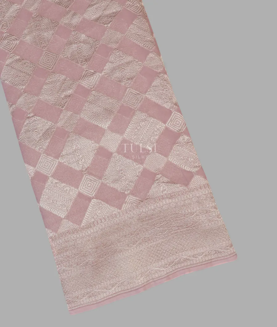 Dusty Pink Banaras Georgette Silk Saree T595823-image