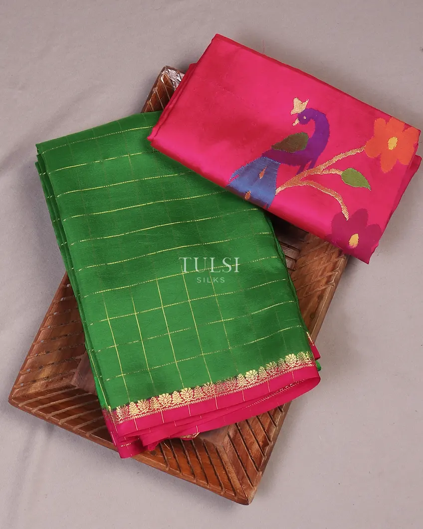 Green Mysore Silk Saree T603826-image