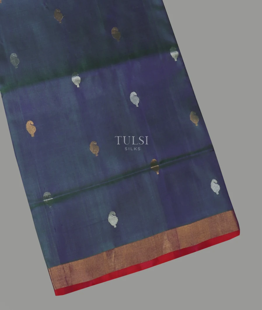 Peacock Blue Uppada Silk Saree T566404-image