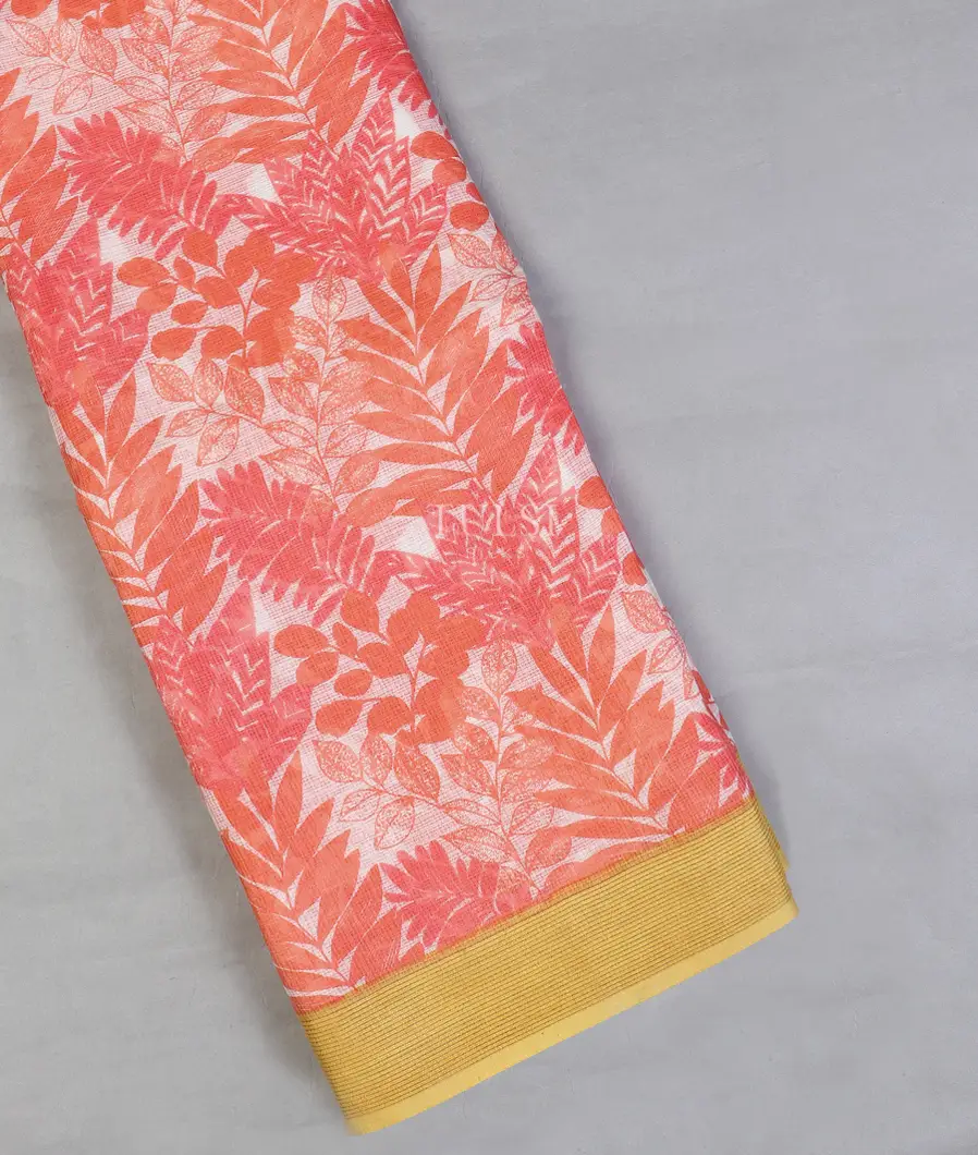 Peach Kota Cotton Saree T609104-image