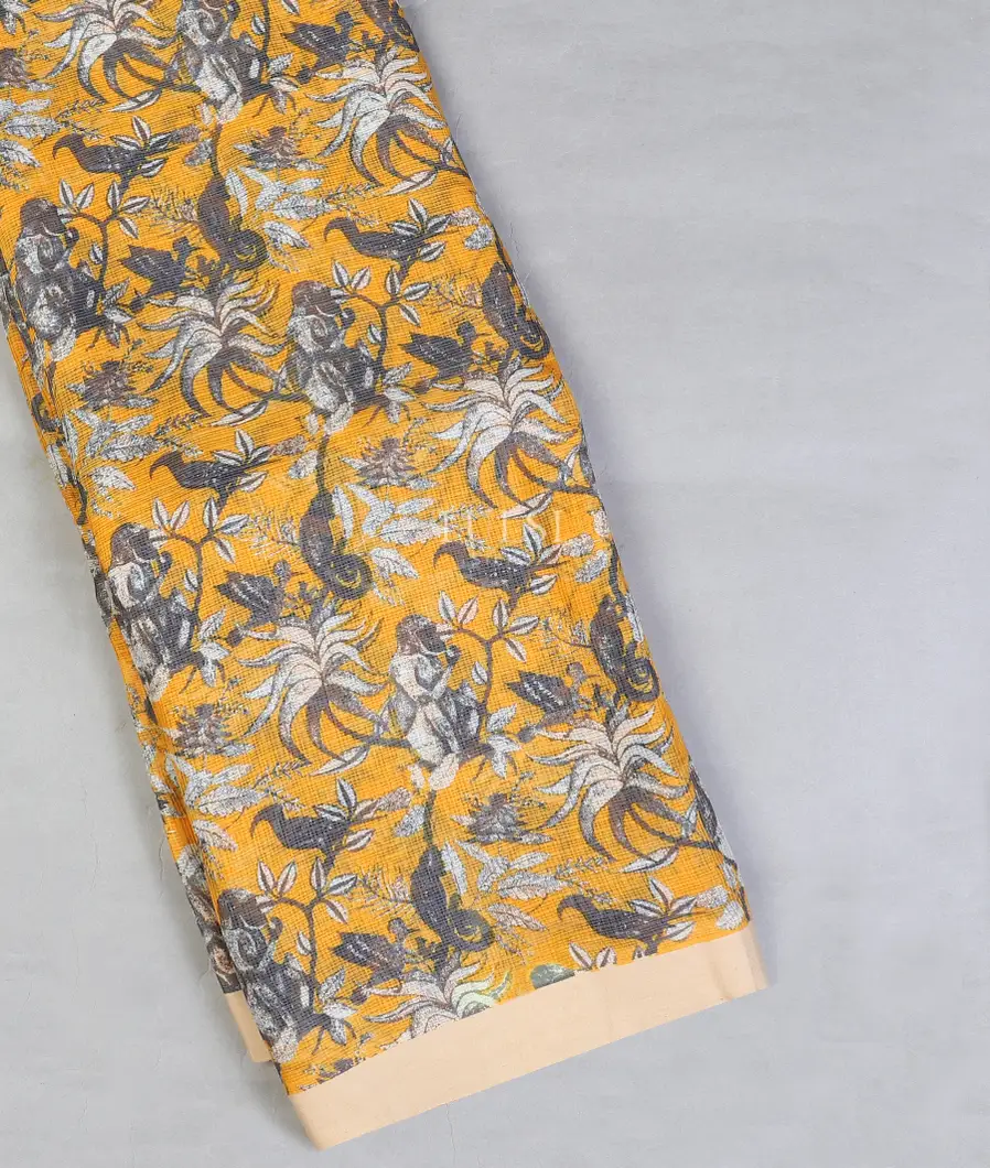 Yellow Kota Cotton Saree T609088-image