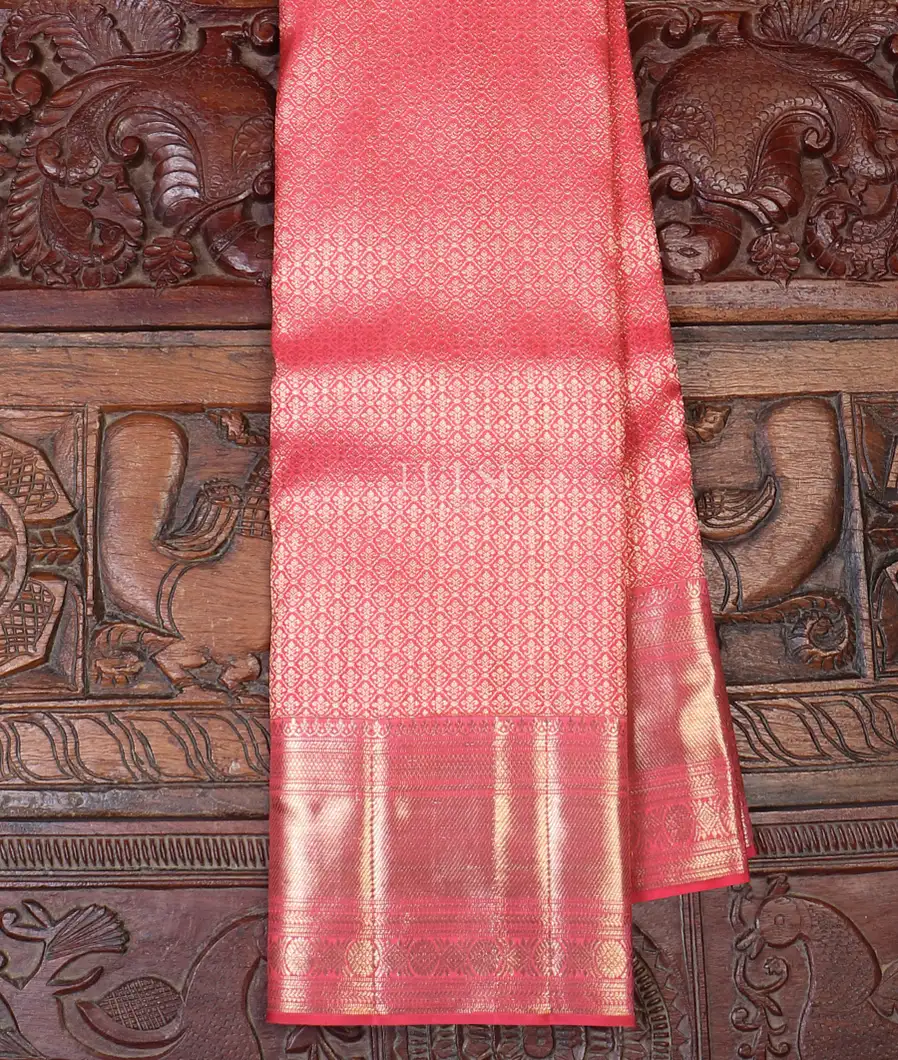 Coral Pink Kanjivaram Silk Saree T607663-image