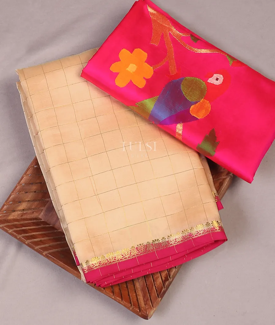 Light Beige Mysore Silk Saree T603820-image
