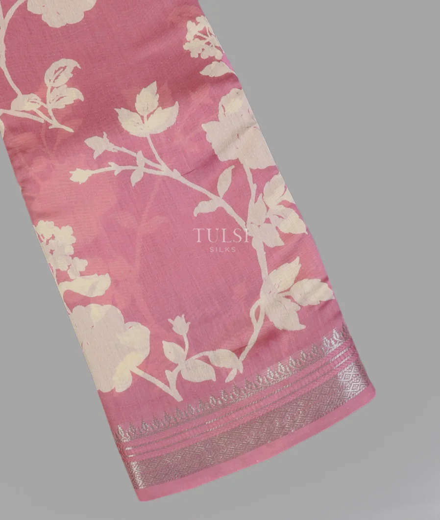 Pink Soft Printed Cotton Saree T607812-image