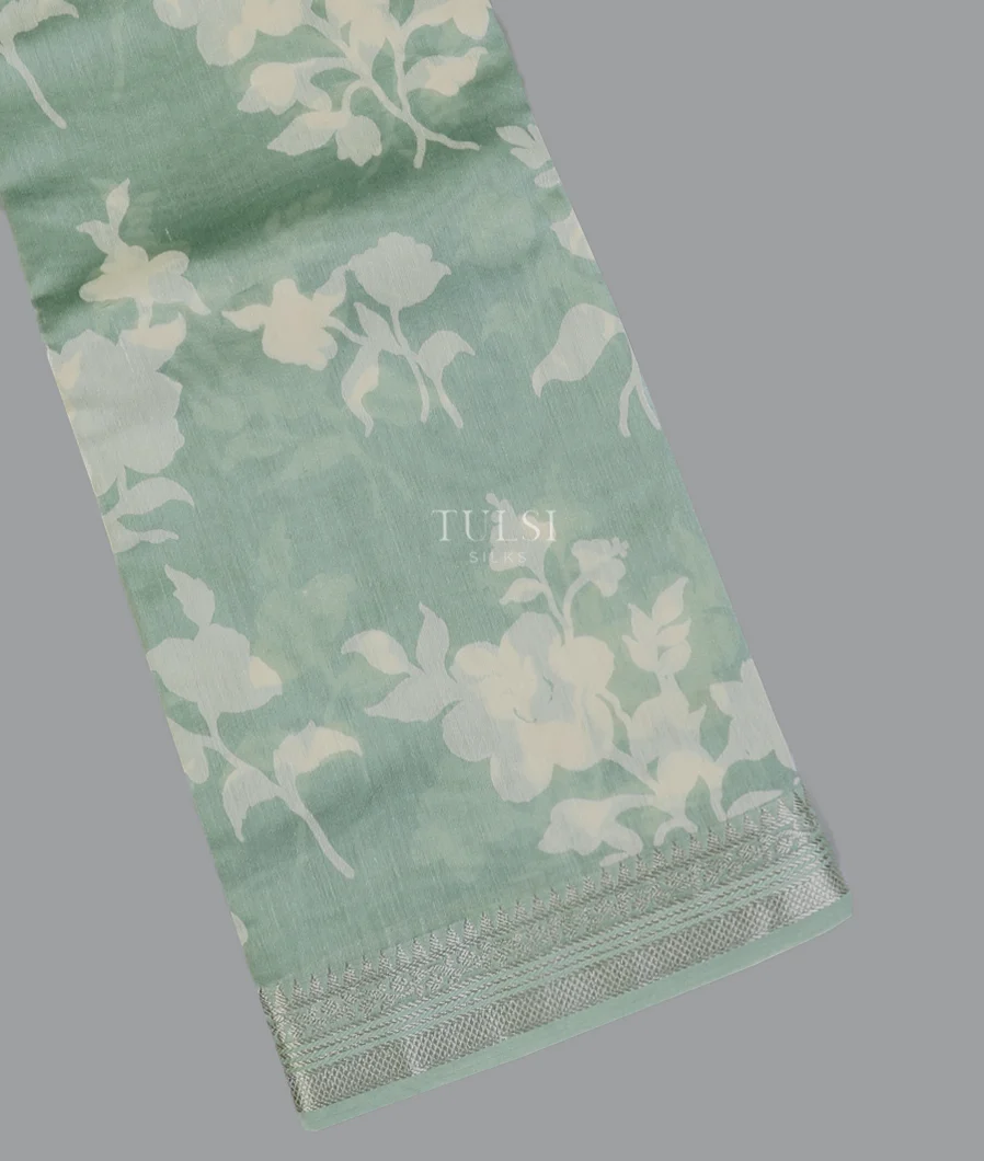Bluish Grey Soft Printed Cotton Saree T607826-image