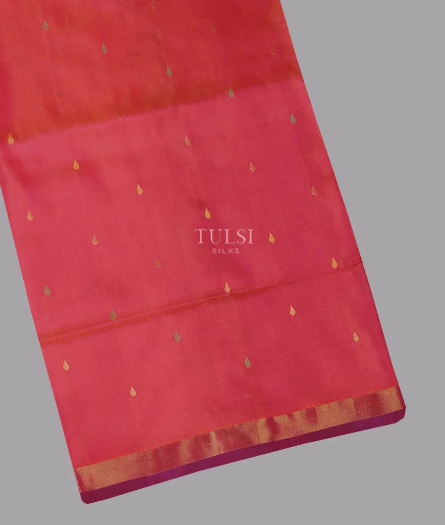 Pinkish Orange Uppada Silk Saree T552662-image