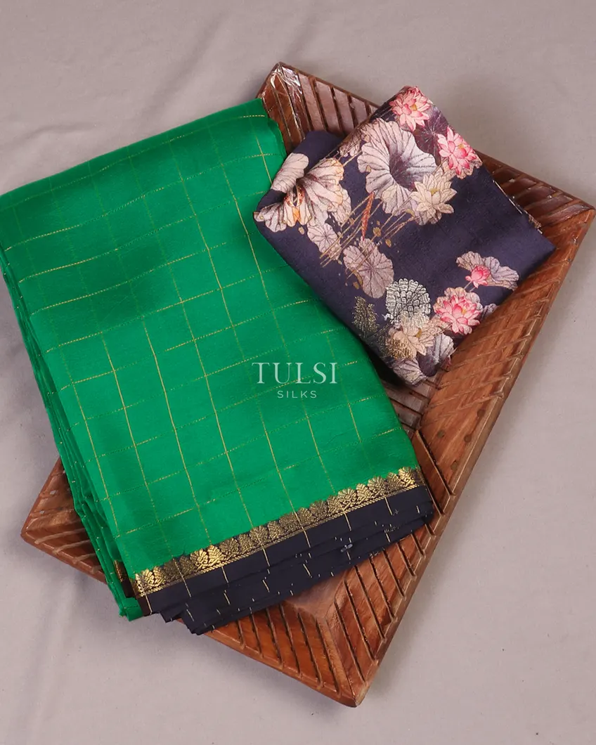 Green Mysore Silk Saree T603828-image