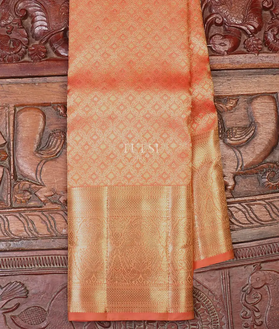 Peach Kanjivaram Silk Saree T607675-image