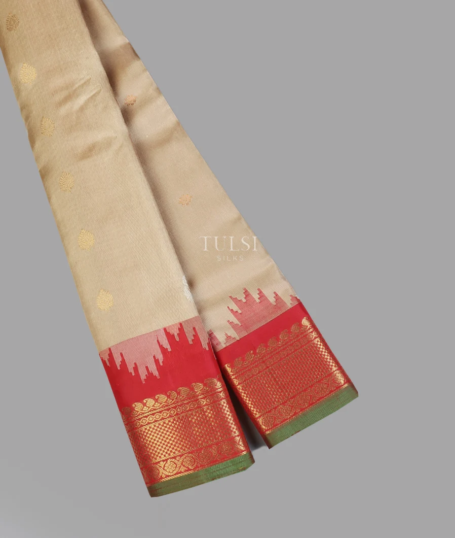 Beige Gadwal Silk Saree T577094-image