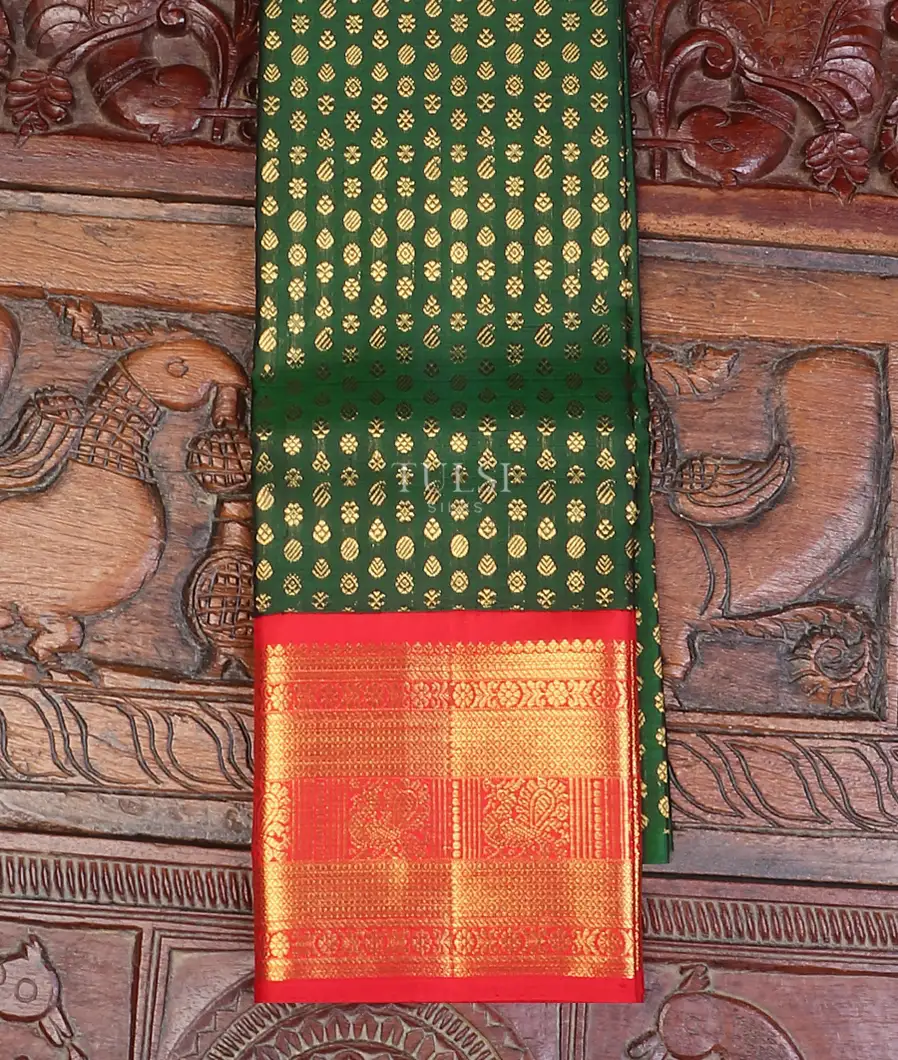 Green Kanjivaram Silk Kids Pavadai T473586-image