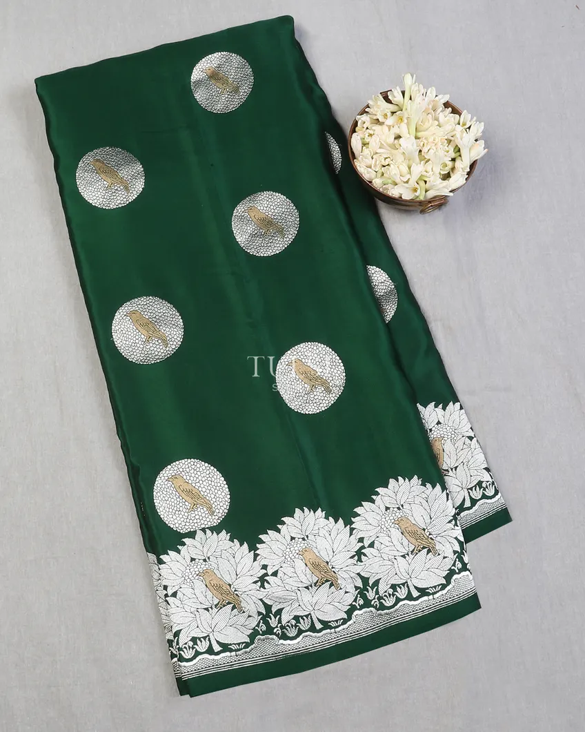 Green Banaras Mashru Silk Saree T607448-image