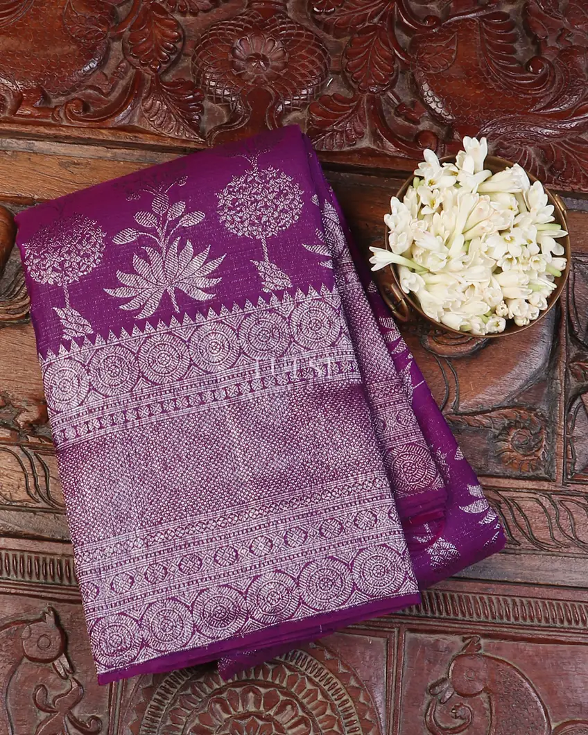 Purple Kanjivaram Silk Saree T611012-image