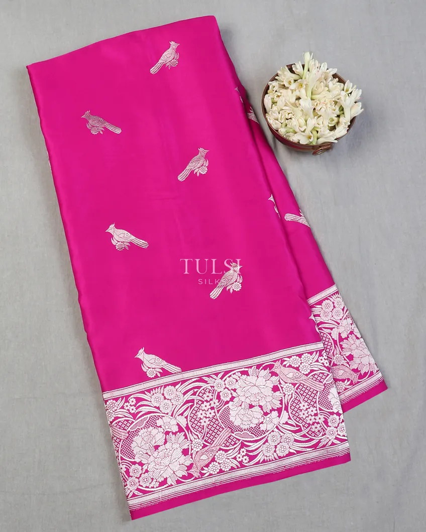 Rani Pink Banaras Mashru Silk Saree T607465-image